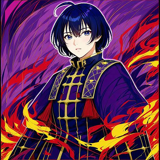 Illustration of Morgan (fire emblem), fire emblem in the style of Kibanda gohan