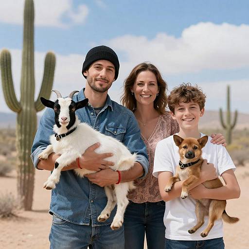 Family Portrait in Desert Oasis