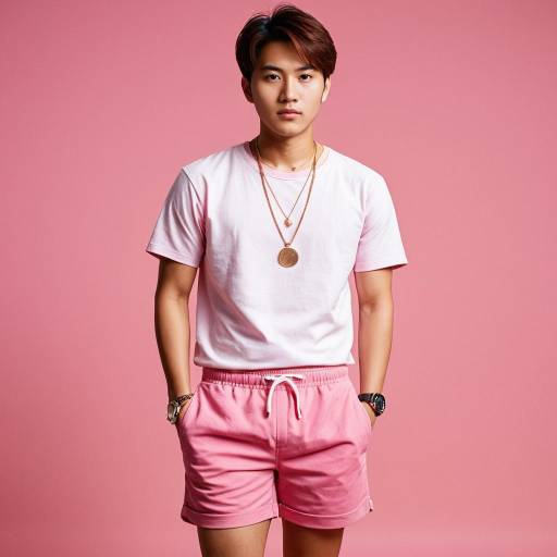 Stylish Man in Pink Outfit Portrait
