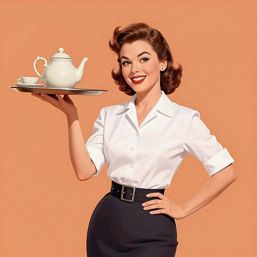 Charming 1950s Housewife Illustration