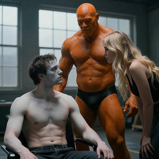 Dramatic Three-Person Portrait with Backlight