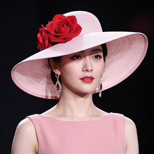 Elegant Woman in Pink Hat