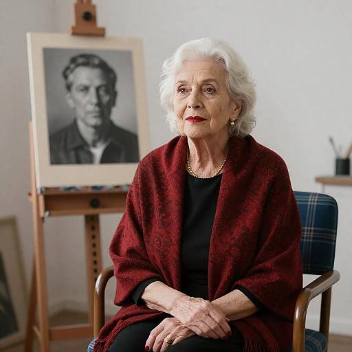 Contemplative Portrait in Artist's Studio