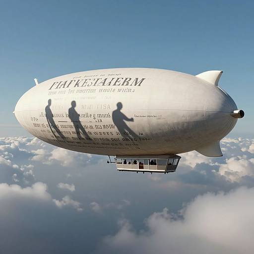 Photorealistic CGI of a silver Zeppelin with 