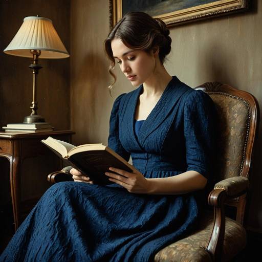Elegant Woman Reading in Impressionist Style