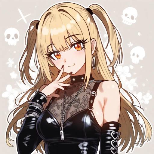 Illustration of Amane misa, death note in the style of Ebora