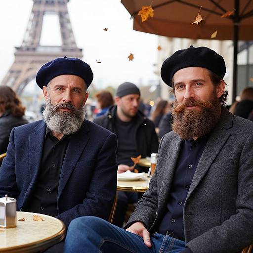 Stylish French Men at Paris Cafes