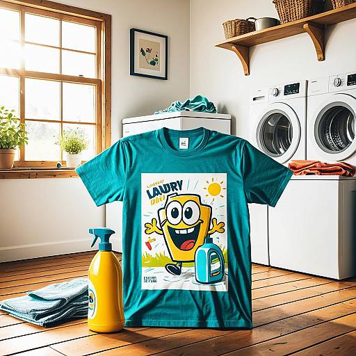 Cheerful Detergent Bottle in Action