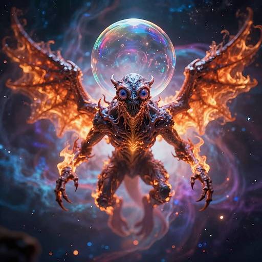 Quantum Alien Monster in Nebula