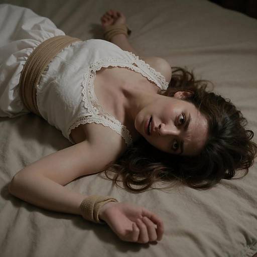 Intense Portrait of a Bound Woman