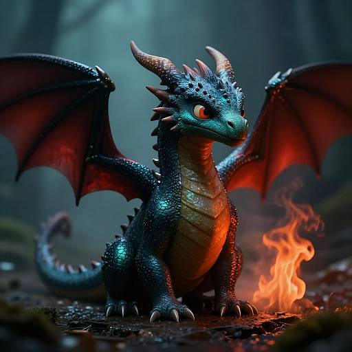 Realistic Cinematic Cute Fantasy Dragon