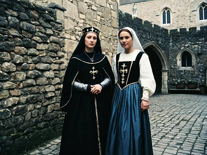 Medieval Woman in Courtyard Face Swap