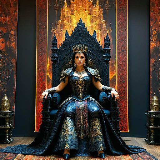 Fierce Warrior Queen in Dark Fantasy Fierce Warrior Queen in Dark Fantasy