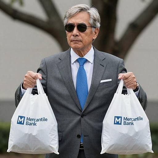 Stylish Banker with Focused Expression