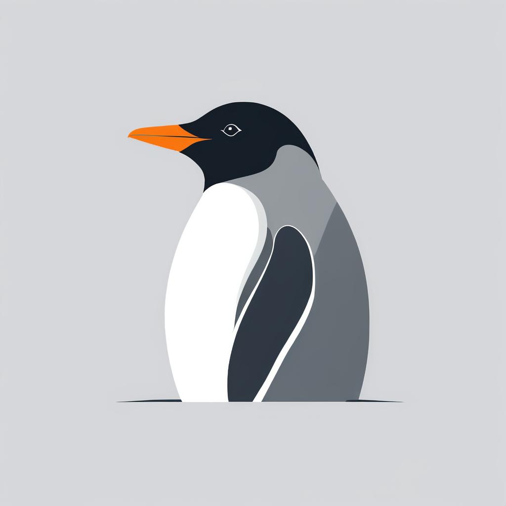 Minimalist Vector Penguin Illustration