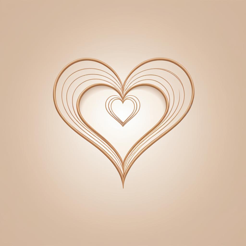 Elegant Minimalist Intertwined Hearts Art