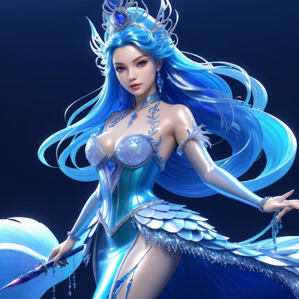 Iridescent Mermaid Concept Art in 4K