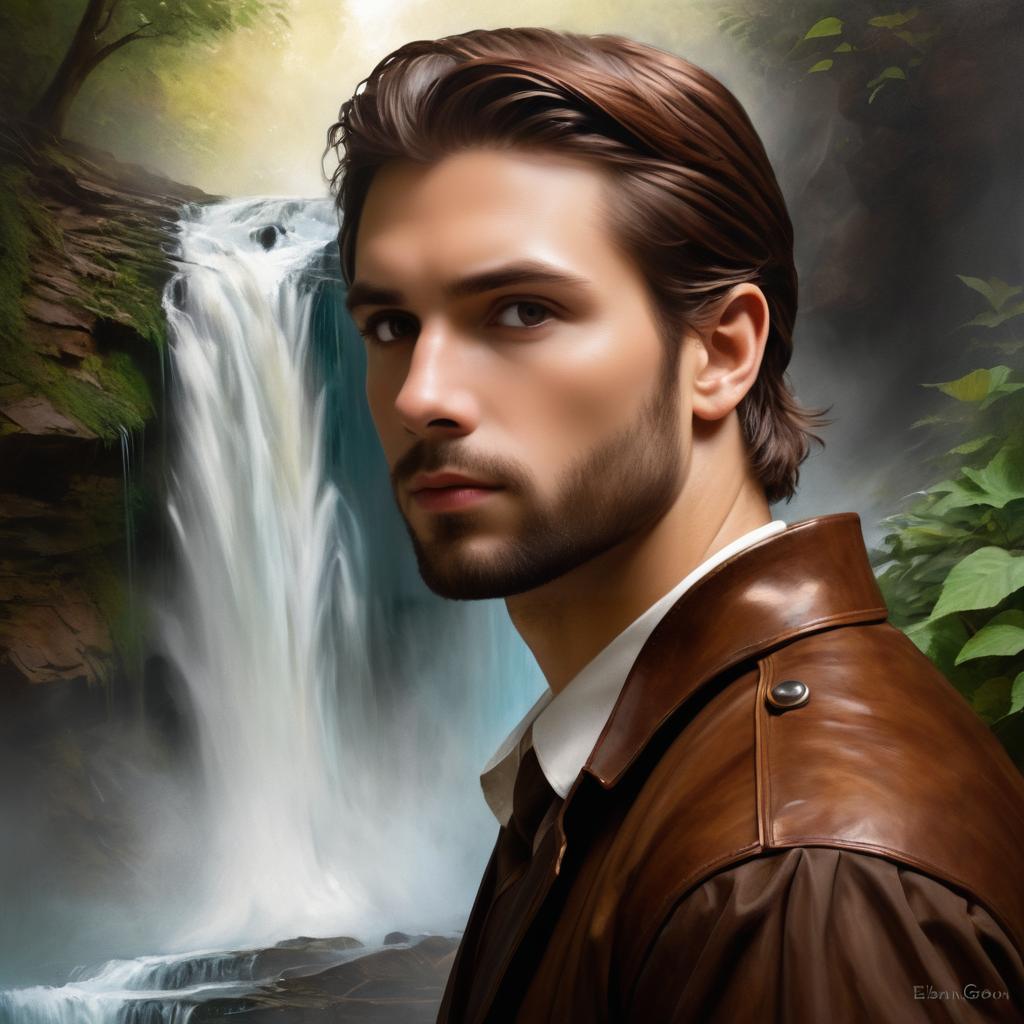 Portrait of a Hidden Hero by Waterfall