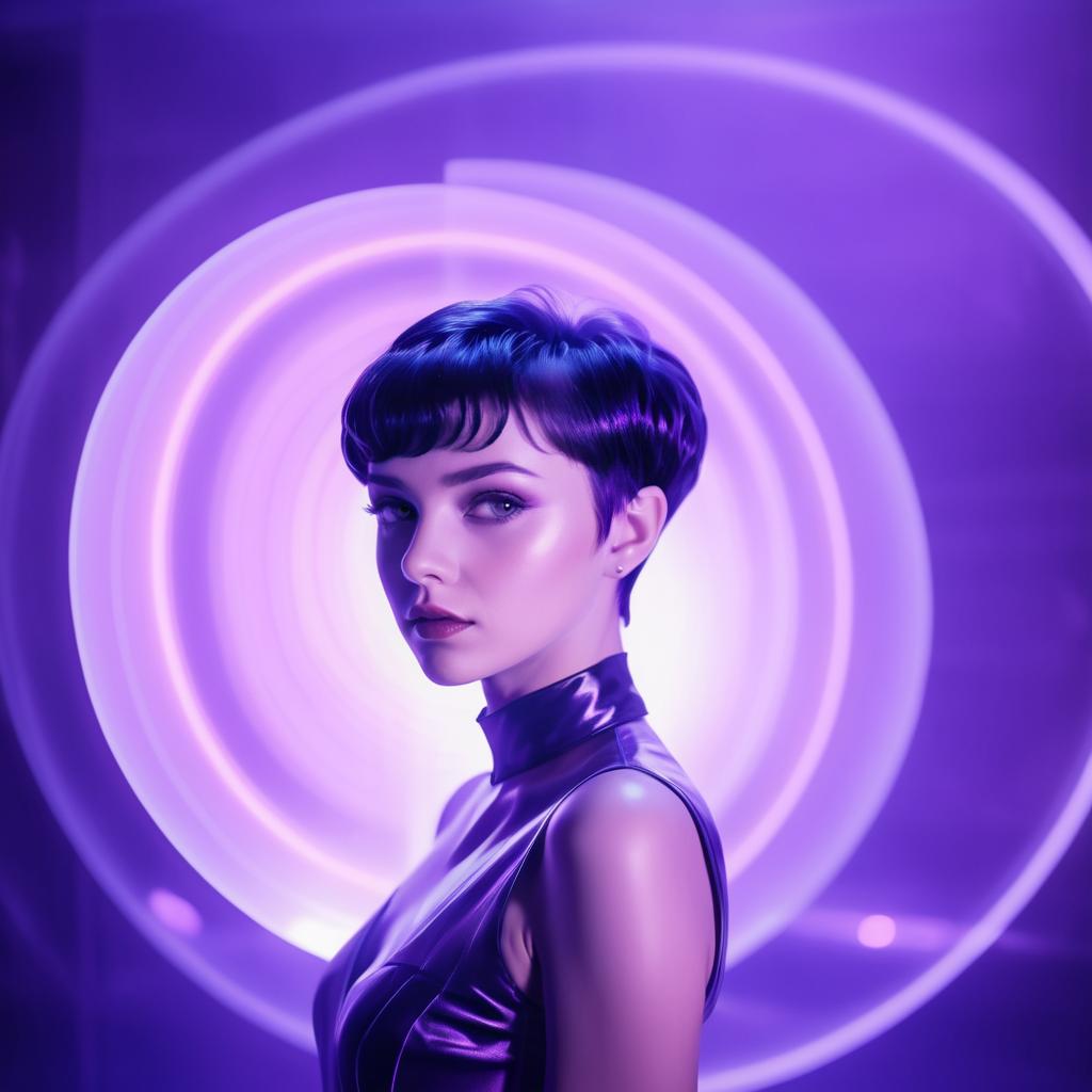 Ethereal Musician in Retro-Futuristic Noir