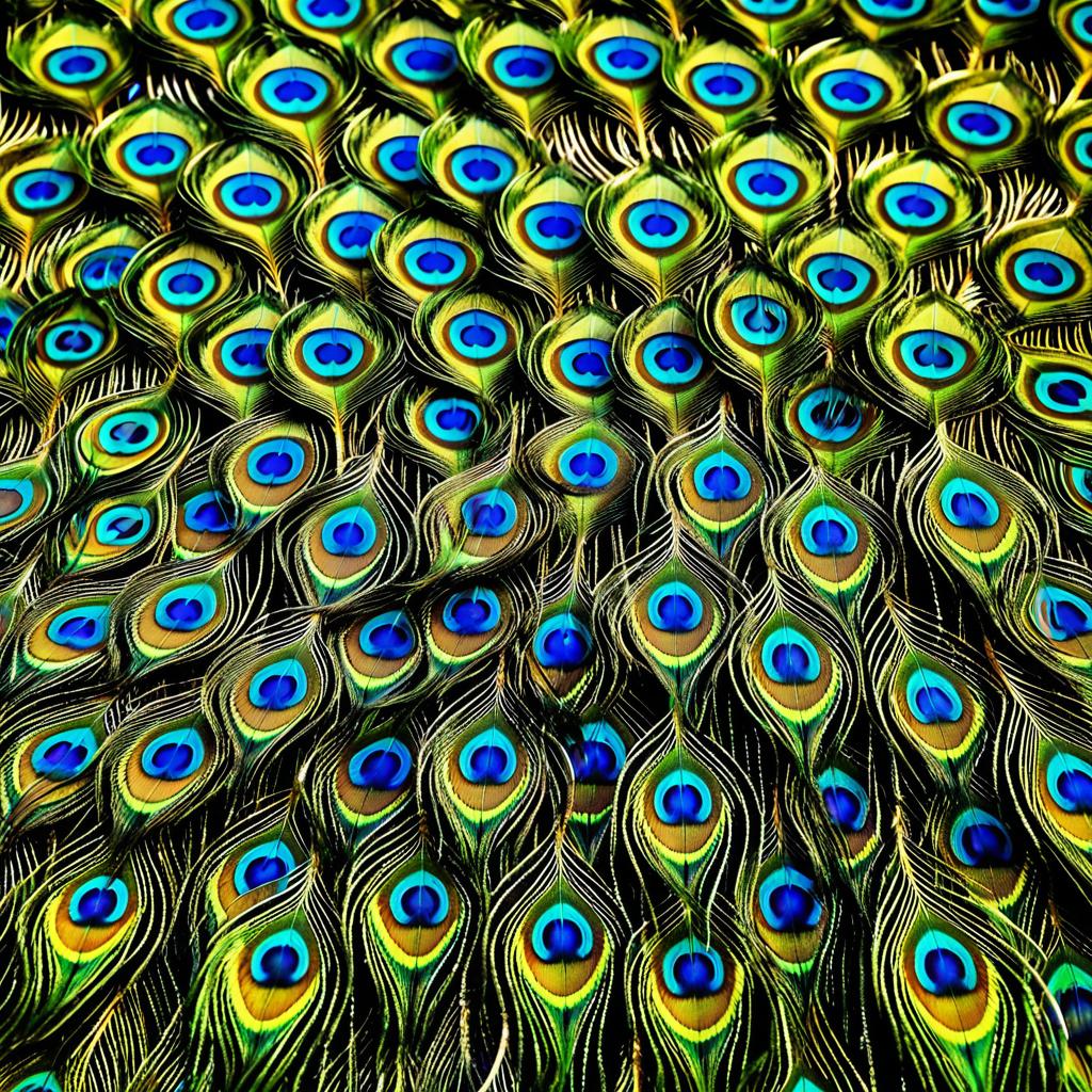 Photorealistic Peacock Feathers in Klimt Style