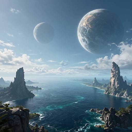 Epic Alien Ocean Seascape Illustration