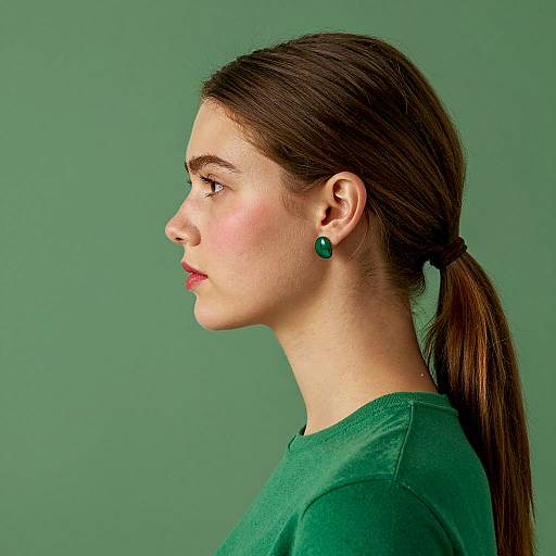 Profile Portrait of a Light-Skinned Woman