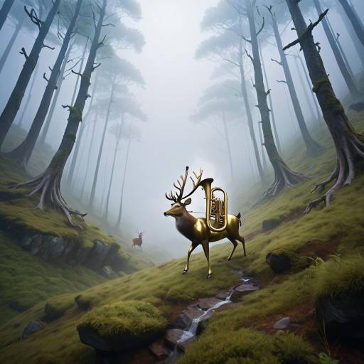 Magical Brass Instrument in Misty Mountains Magical Brass Instrument in Misty Mountains