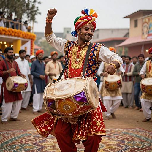 Joyful Indian Festival Dance Scene