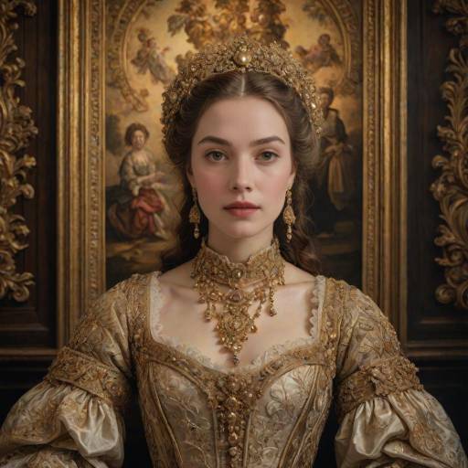 Elegant Woman in Baroque Style Portrait