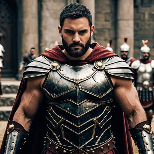 Muscular Male Gladiator in Armor