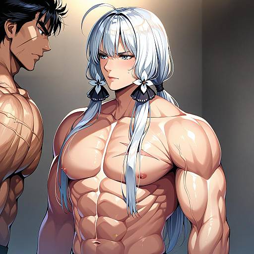 Illustration of Kenshiro, hokuto no ken in the style of Kankitsunabe (citrus)