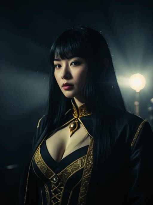 Cosplay Woman in Midnight Costume