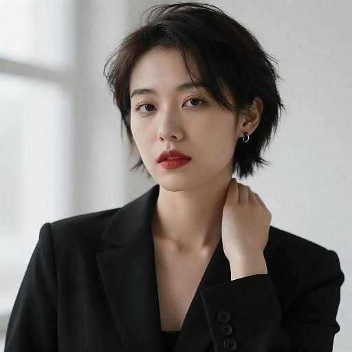 Portrait of Woman in Black Blazer