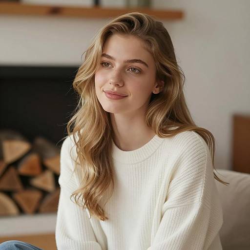 Warm Portrait of a Smiling Woman