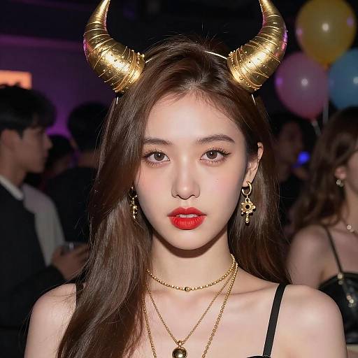 Vibrant Costume Party Close-Up Portrait