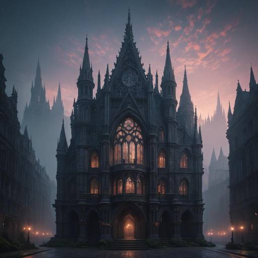 Misty Twilight Gothic Architecture Concept Misty Twilight Gothic Architecture Concept