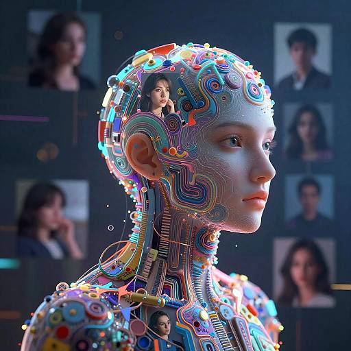 Futuristic AI Image Fusion Artwork