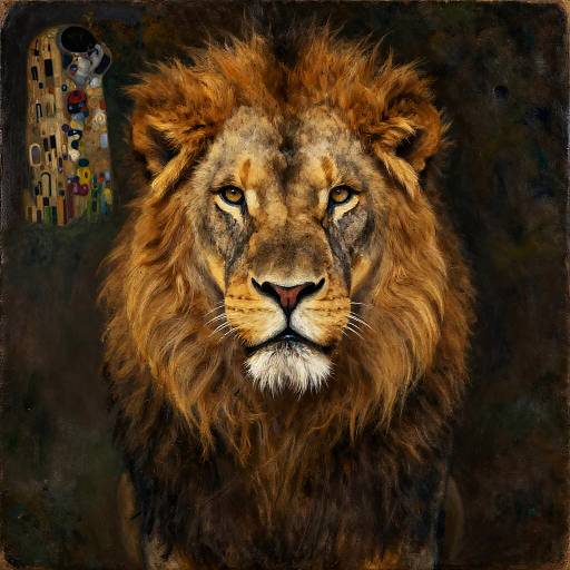 Klimt-Style Portrait: Lion and Goonies Monster