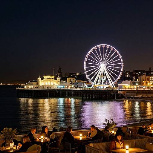 Brighton Nighttime Skyline with Illuminated Brighton Wheel