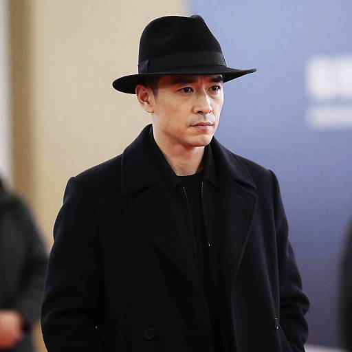 Serious Man with Fedora in Blurred Setting