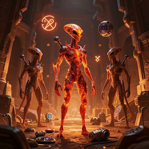 Pyra Aliens Exploring Ancient Ruins