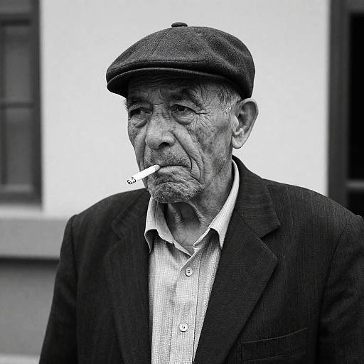 Vintage Black-and-White Portrait of an Elderly Man
