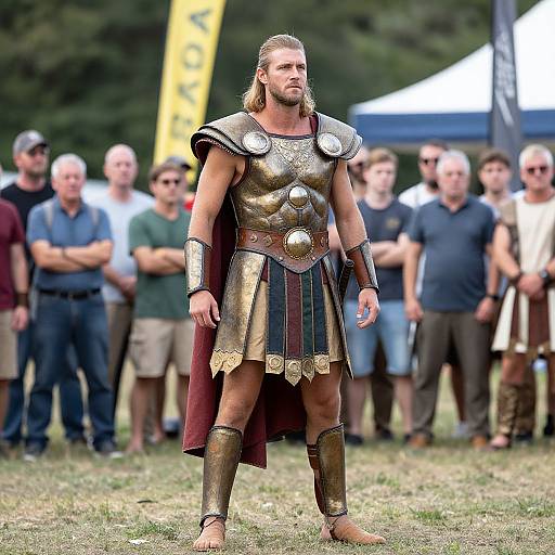 Jet Gladiator Armor Costume Crowd