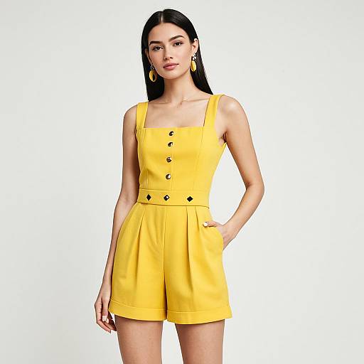 Bright Yellow Modern Playsuit Style