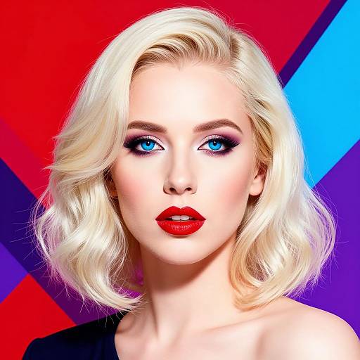 Pop-Art Portrait of Platinum Blonde Woman