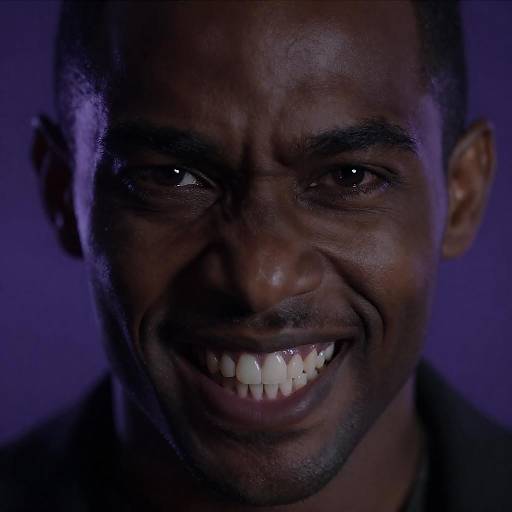 Sinister Close-Up of Glowing Eyed Man