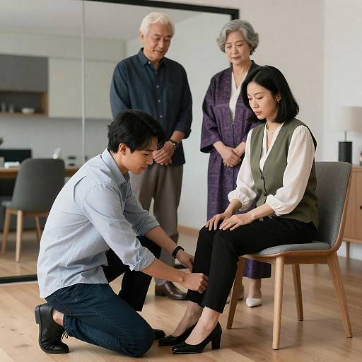 Candid Moment in a Modern Room