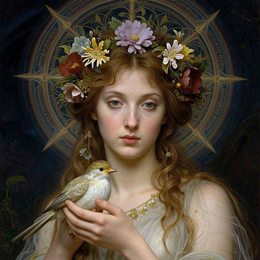 Pre-Raphaelite Nature Goddess Portrait