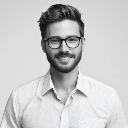 Realistic Monochrome Portrait of a Male