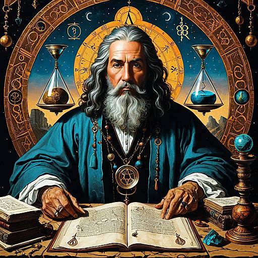 Surreal Baroque Portrait of a Time-Traveling Sage